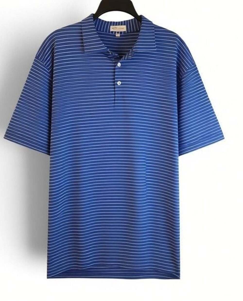 Peter Millar Summer Comfort Blue and White Striped Polo Shirt XL